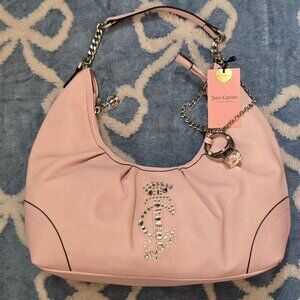 Juicy Couture Exclusive Juicy Crown Hobo Style Handbag In Chiffon Pink